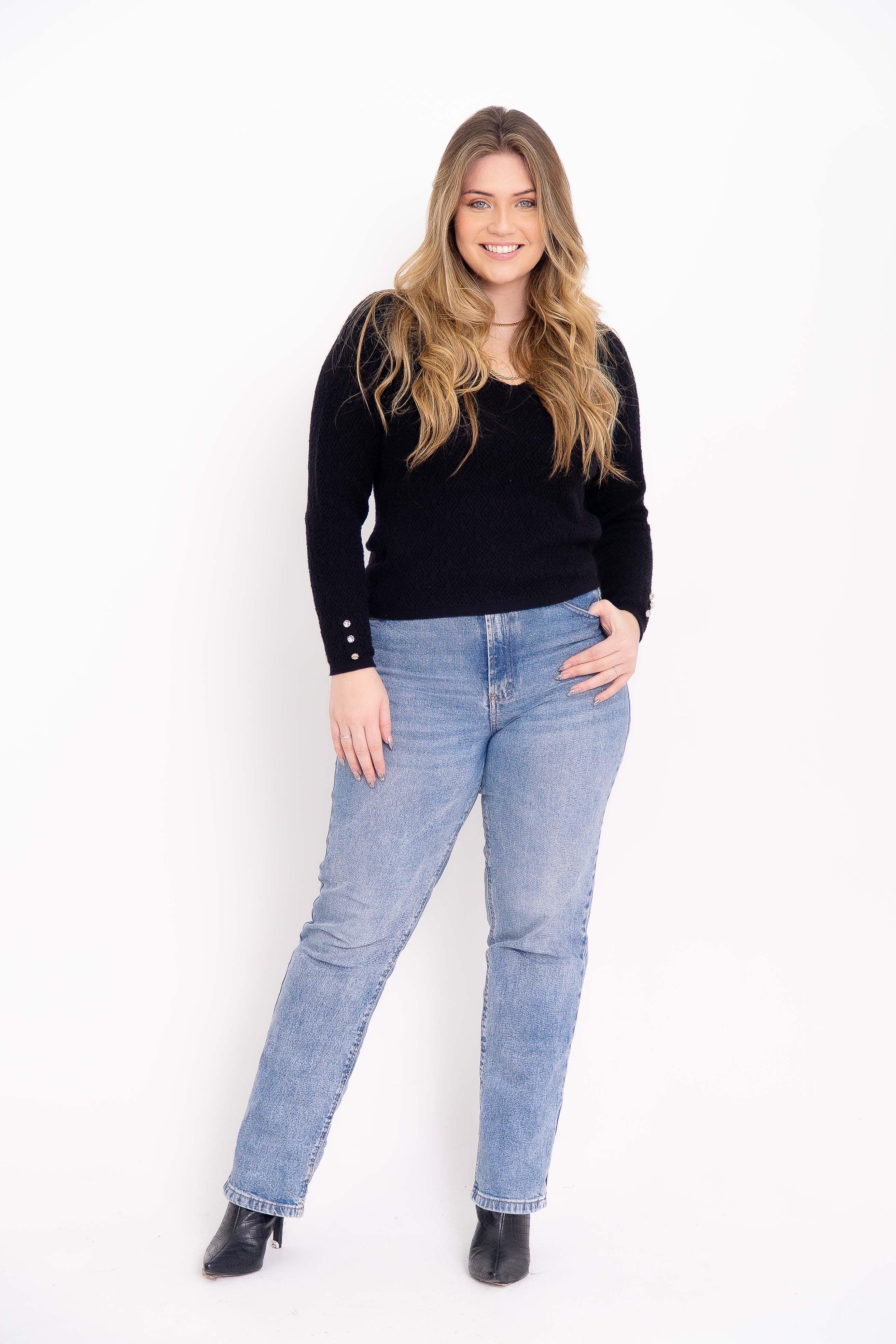 Blusa Modal com Decote V