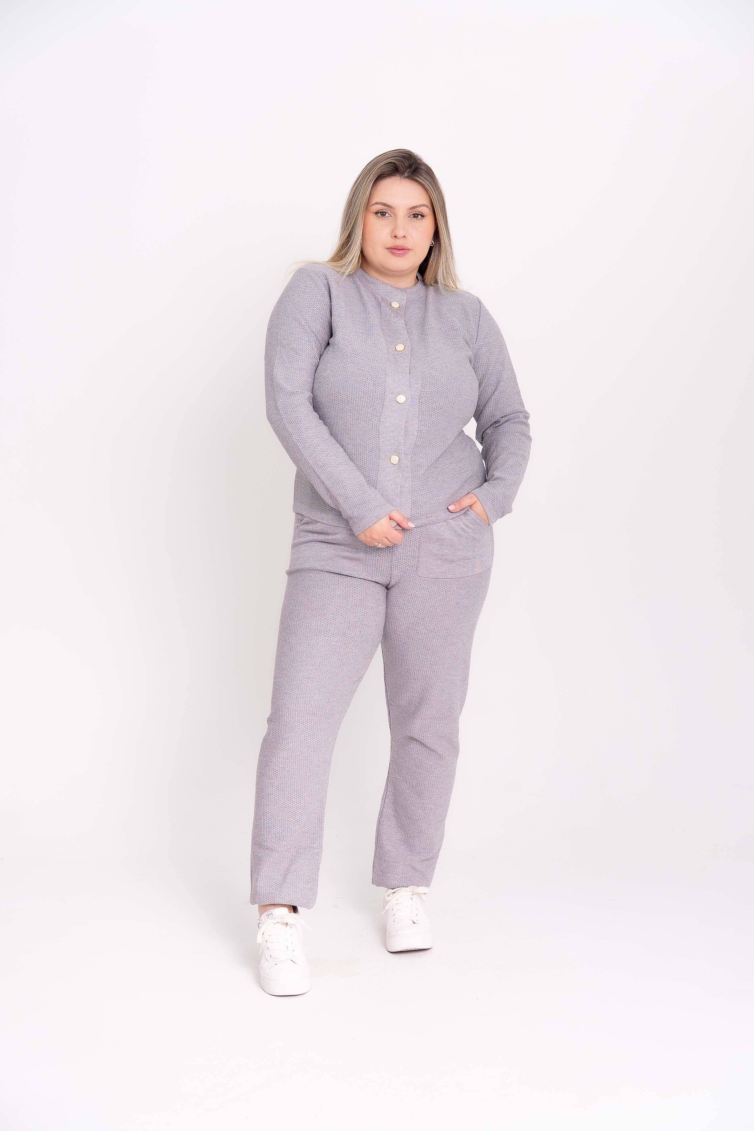 Conjunto Casaco e Calça Colmeia Modal