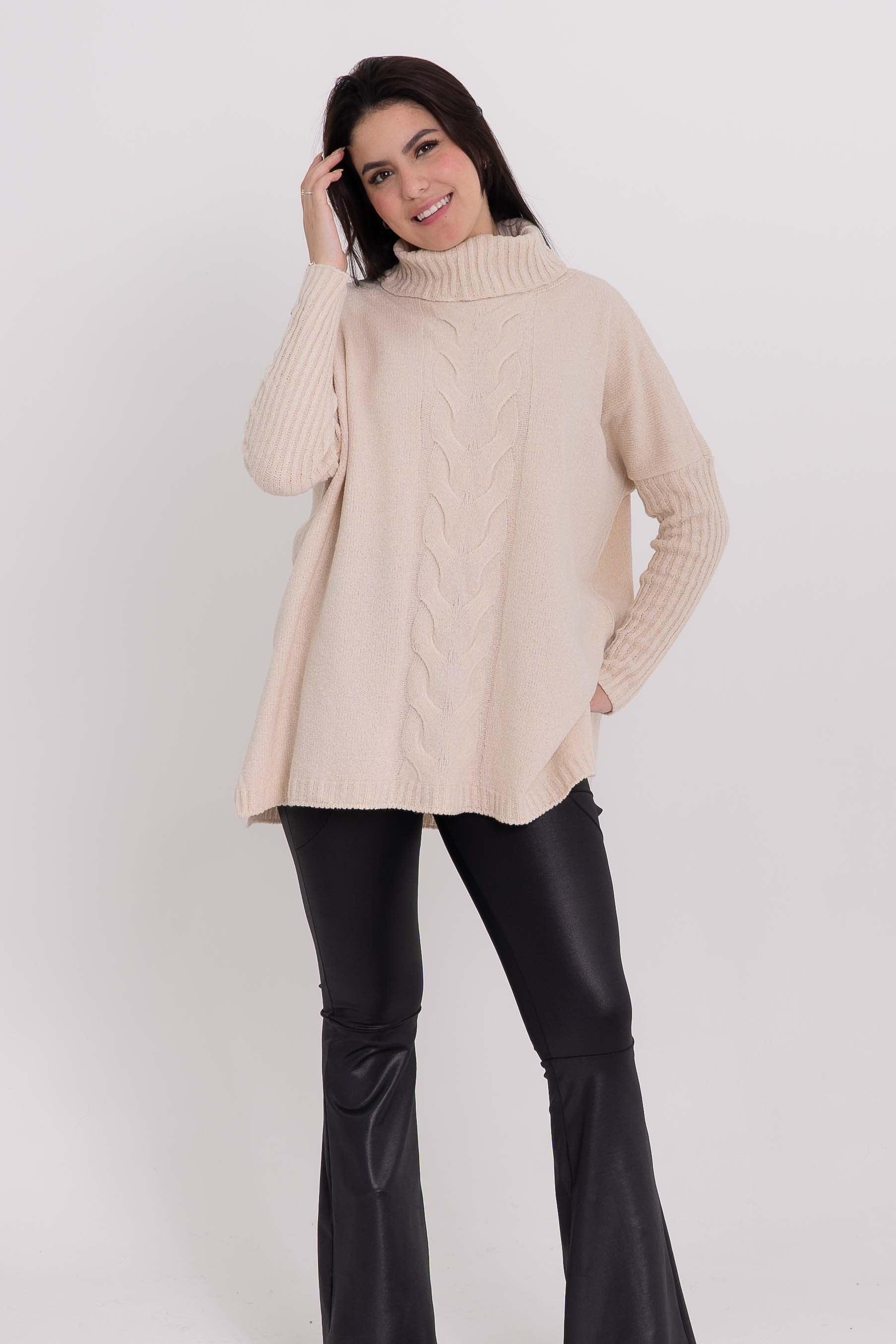 Poncho Mousse Trançado