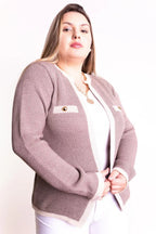 Casaco Xadrez Detalhe Bolso Botão