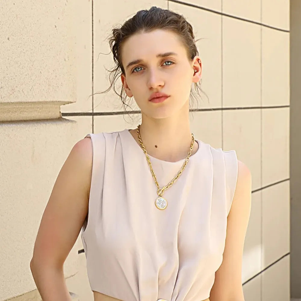 Colar Anjo PVD Ouro Inoxidável E.B.belle