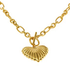 Colar em Aço Inoxidável com Pingente de Coração