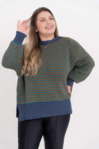 Poncho de lã mesclado