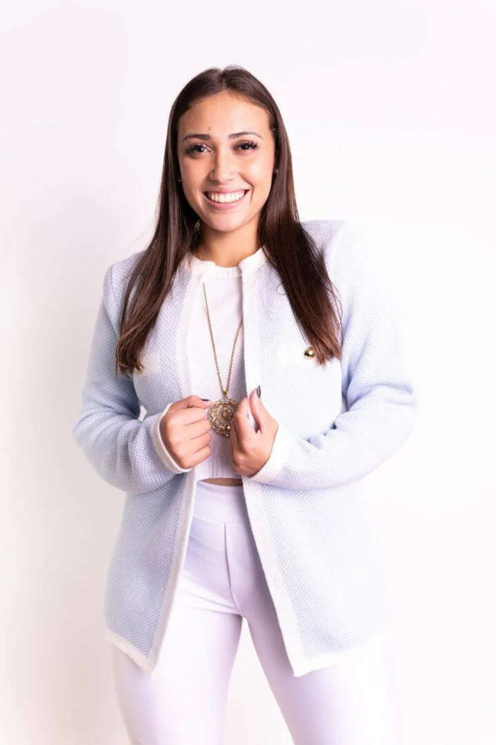 Casaco Xadrez Detalhe Bolso Botão