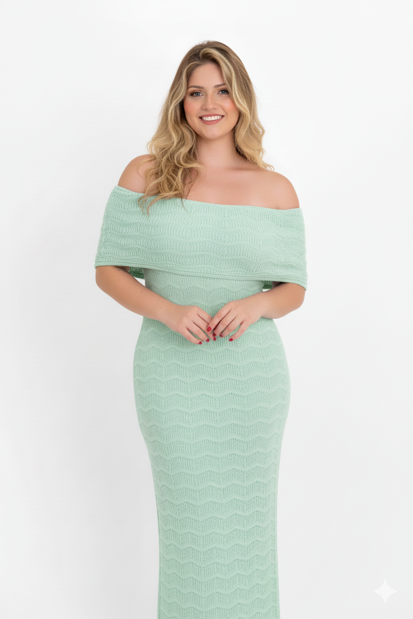 Vestido Ombro A Ombro Ondinhas