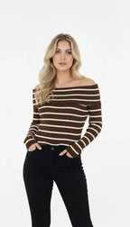 Blusa Ombro a Ombro Listrada