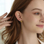 Brincos Estrela de Borla em Aço Inoxidável Banhado a Ouro