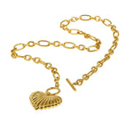 Colar em Aço Inoxidável com Pingente de Coração