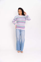 Blusa de Tricot Listrada com Angora