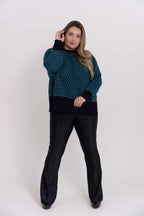 Poncho de lã mesclado