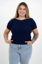 Tshirt Coração Trançado Plus