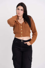 Casaquinho Cropped Botões Modal