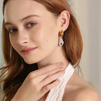 Brincos Elegantes com Pérola e Strass em Aço Inoxidável