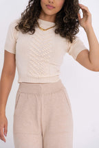 Cropped Tricot Ponto Pipoca