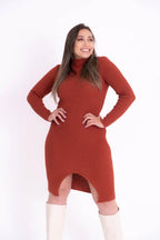 Vestido de Tricot com Fenda