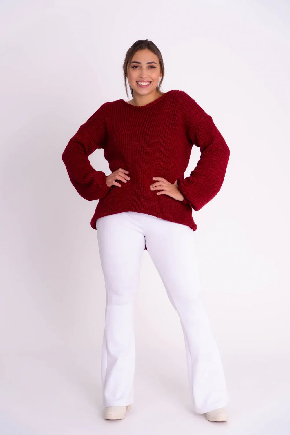 Blusa Canelada Manga Balão