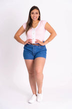 Blusinha Bicolor com Botões