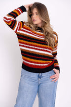 Blusa de Tricot Listrada com Angora