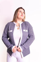 Casaco Xadrez Detalhe Bolso Botão