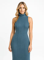 Vestido Mousse Trançado Longo