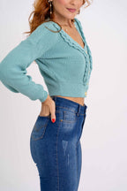 Casaquinho Cropped Botões Modal