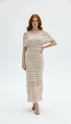 Vestido Ombro a Ombro Rendado