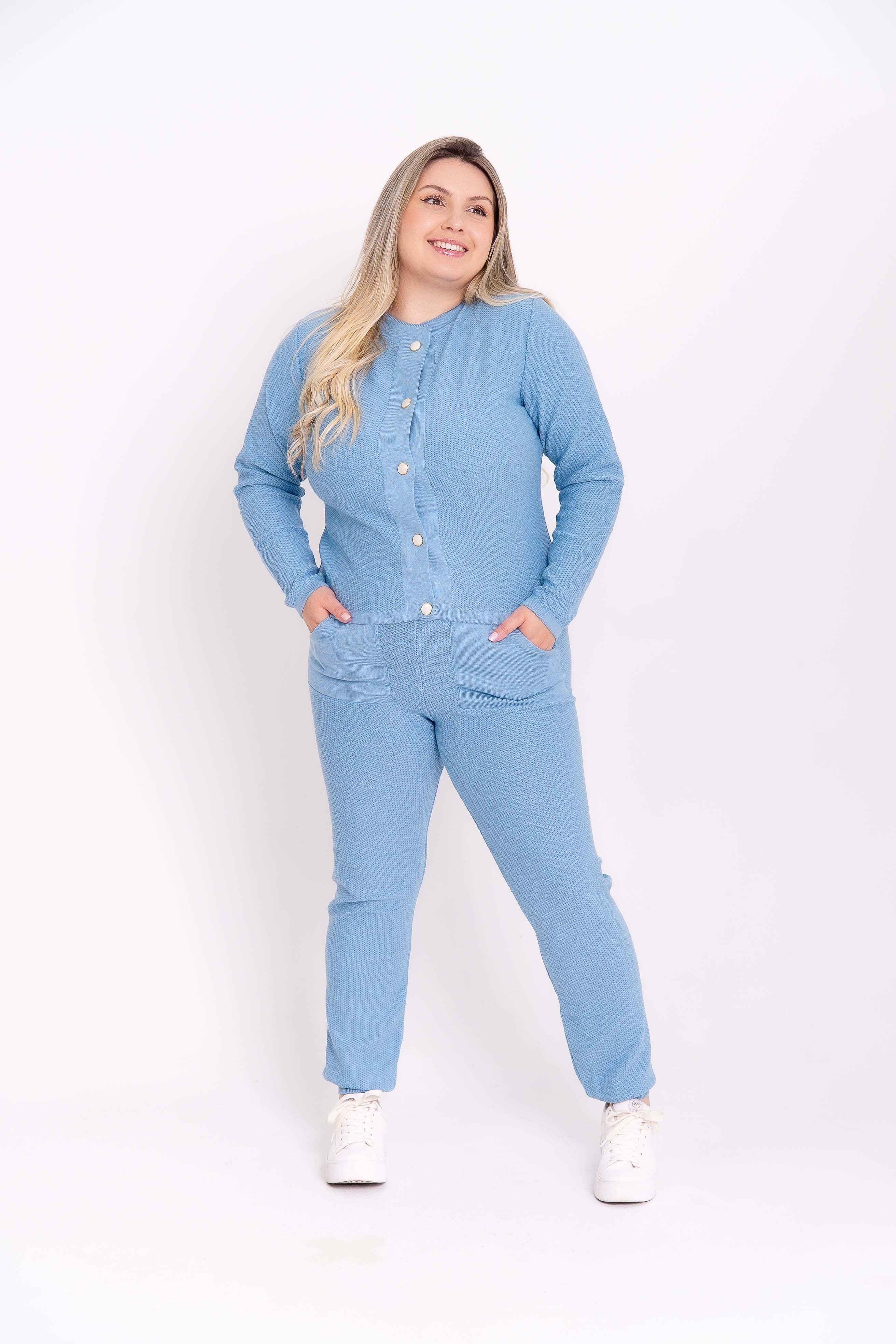 Conjunto Casaco e Calça Colmeia Modal