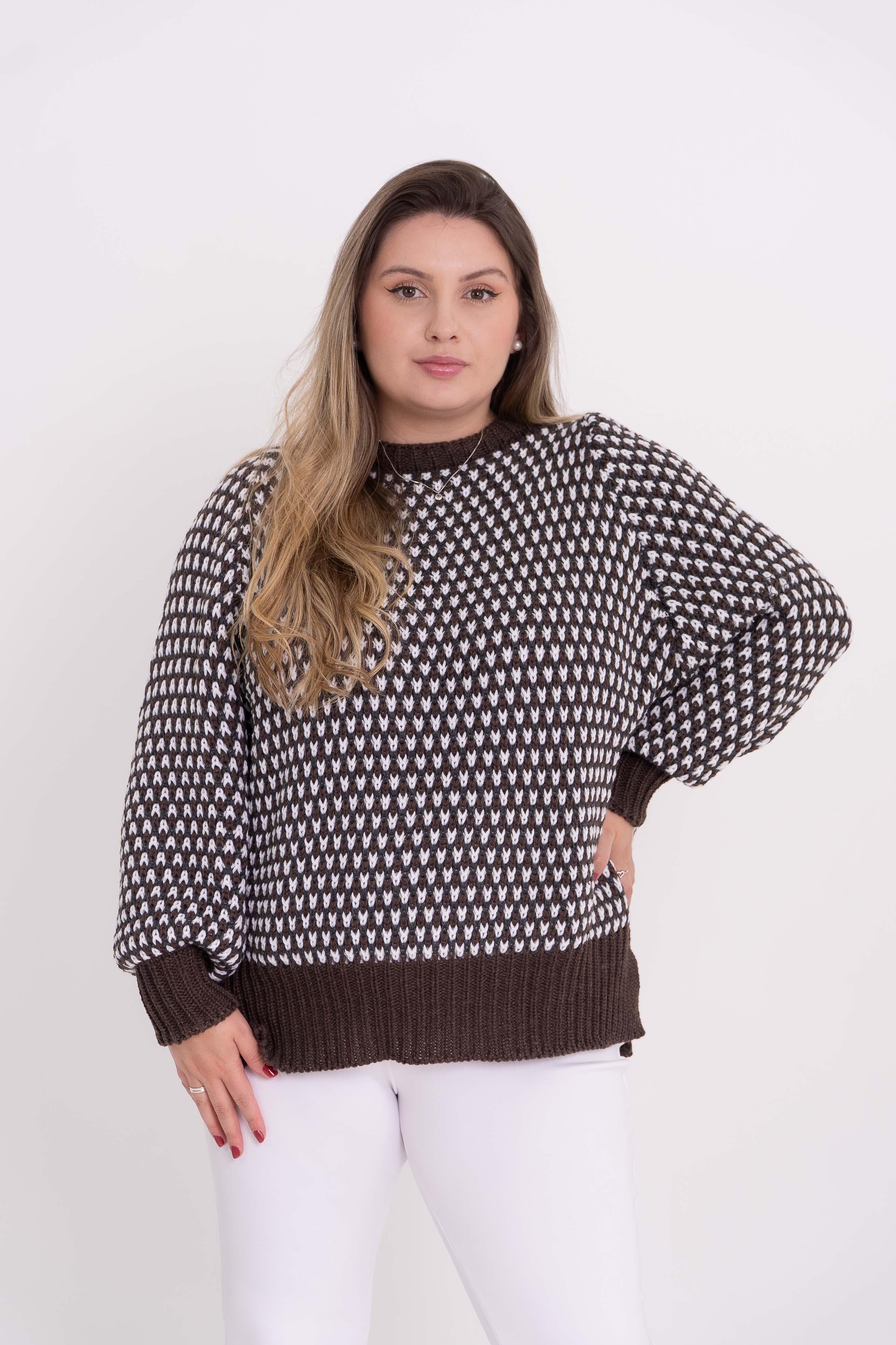 Poncho de lã mesclado