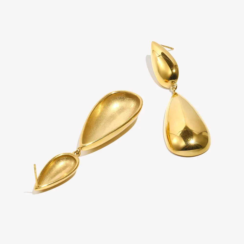 Brincos Gotas de Água Banhado a Ouro