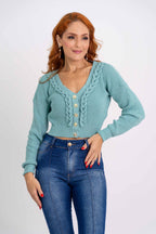 Casaquinho Cropped Botões Modal