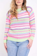 Blusa de Tricot Listrada com Angora