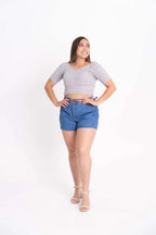 Tshirt Detalhada Modal Gola V