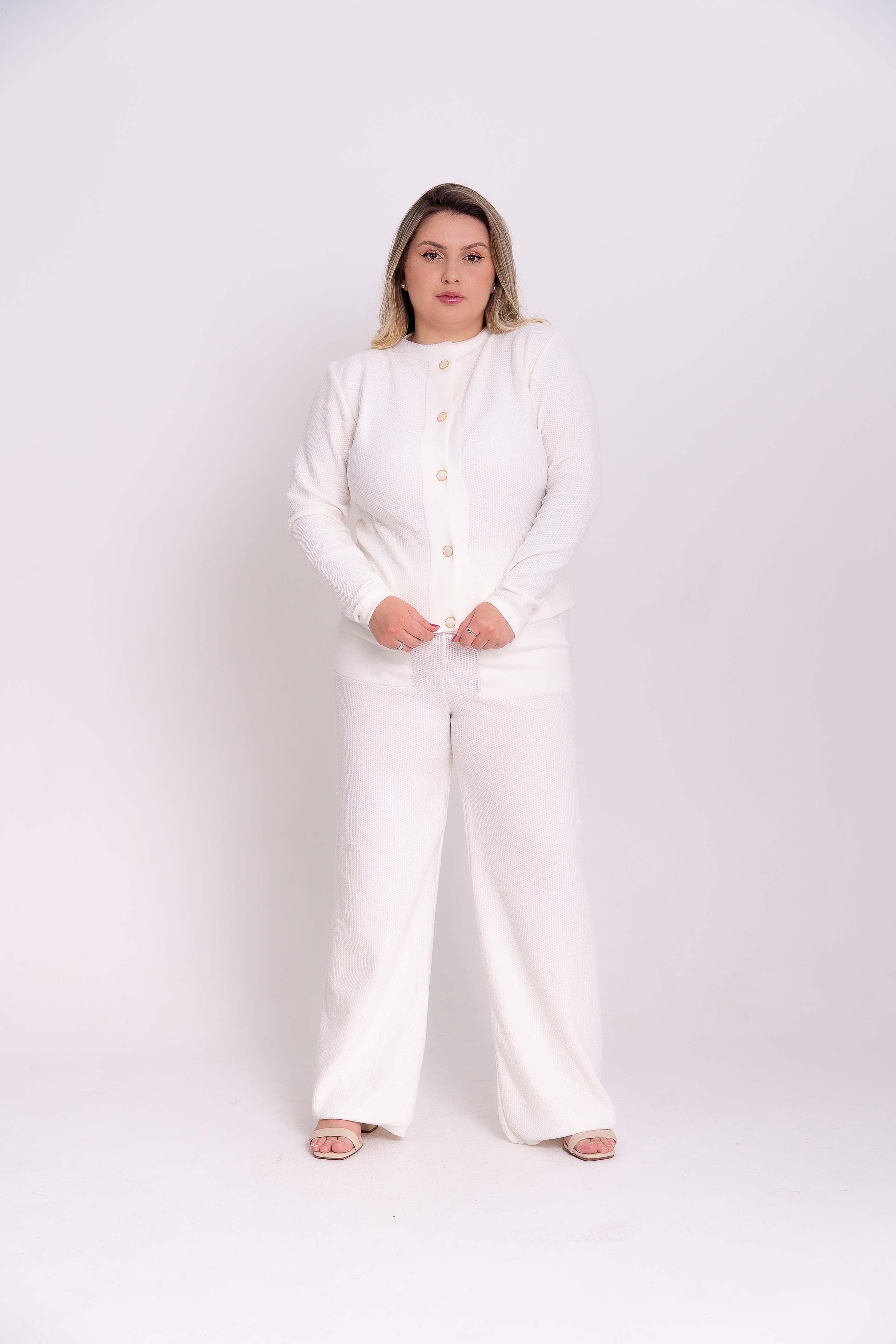 Conjunto Colmeia em Tricot