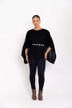 Poncho Quadrado com Trança Horizontal