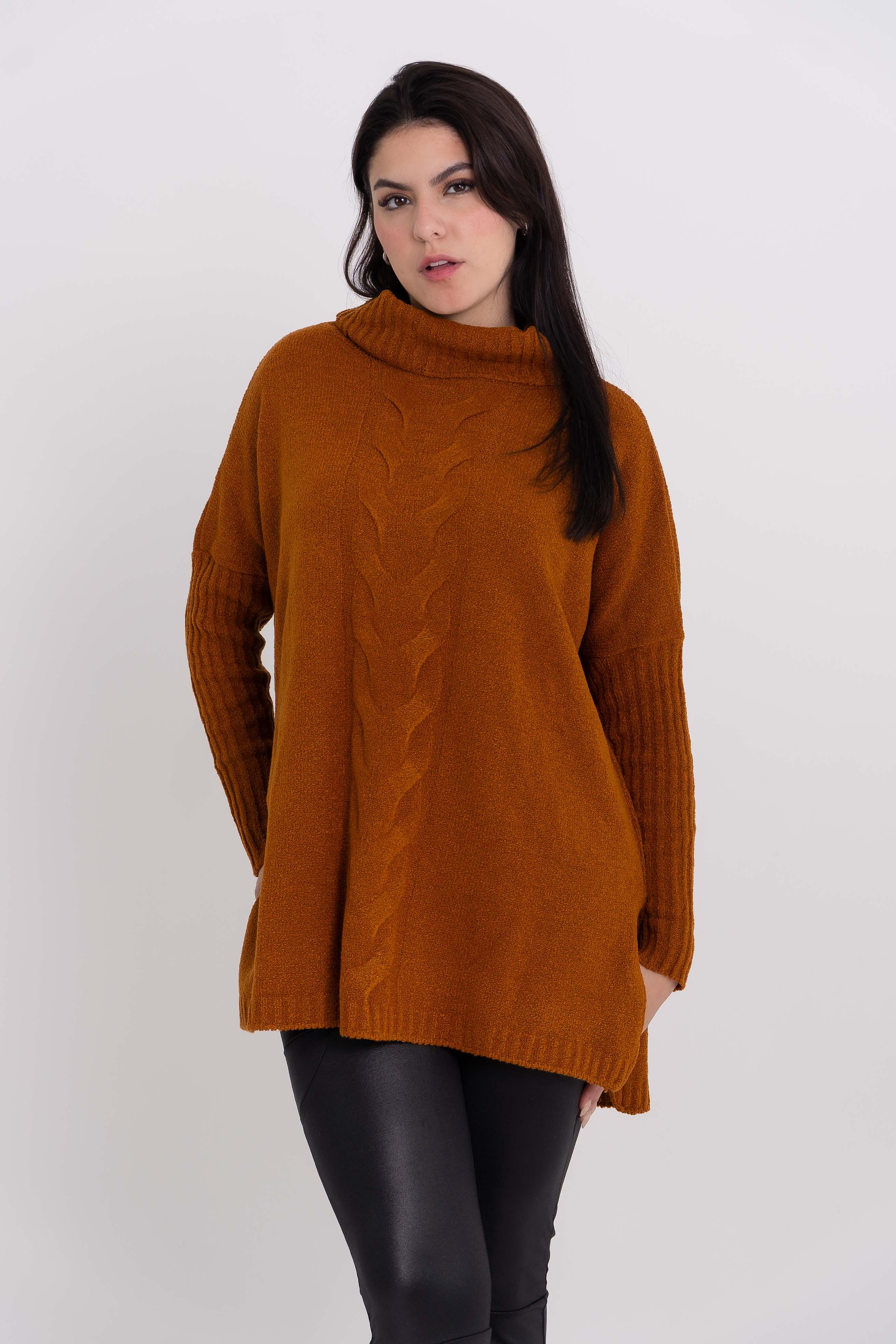 Poncho Mousse Trançado