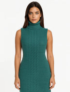 Vestido Mousse Trançado Longo