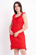 Vestido Ombro a Ombro Babados