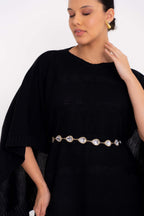 Poncho Quadrado com Trança Horizontal