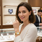 OLEVS Relógio de Luxo Feminino à Prova D'Água em Ouro