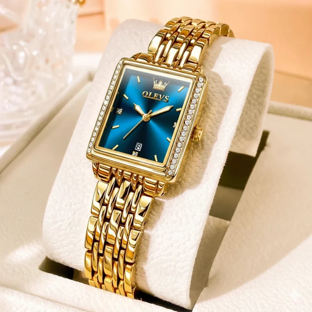 OLEVS Relógio de Luxo Feminino à Prova D'Água em Ouro
