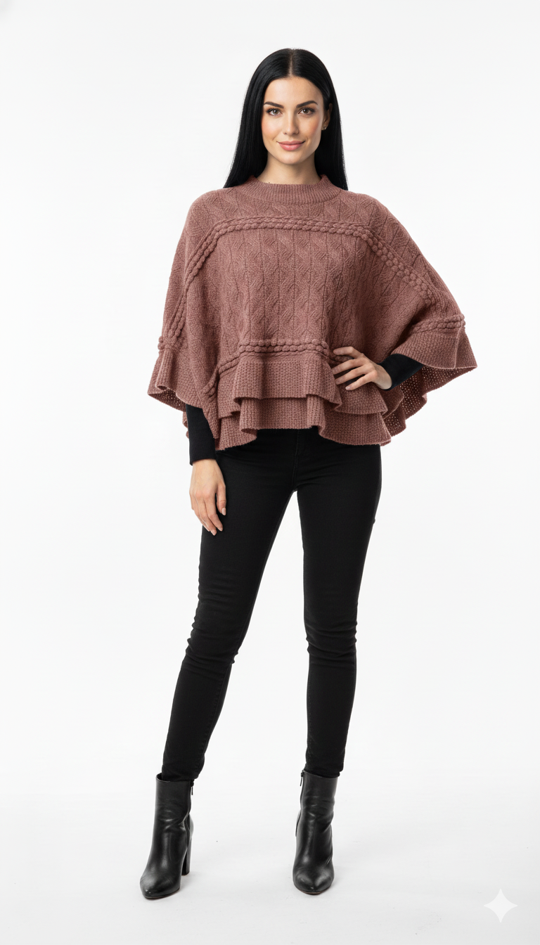 Poncho Trama Trançada