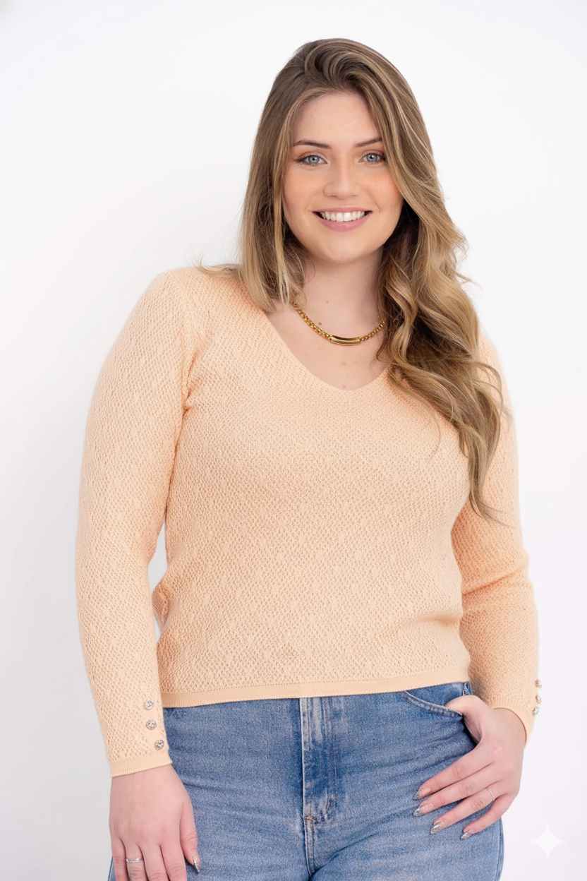Blusa Modal com Decote V