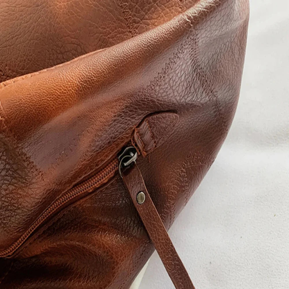 Bolsa Hobo de Couro PU Vintage Feminina