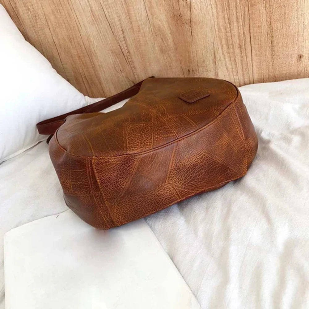 Bolsa Hobo de Couro PU Vintage Feminina