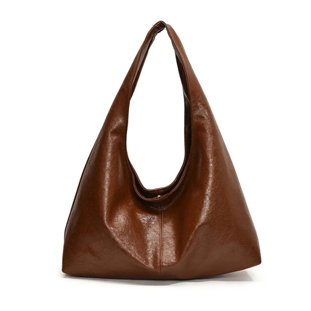 Bolsa Hobo de Couro Plutônio Elegante para Mulheres