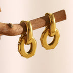 Brincos Oval de Zirconia Banhados a Ouro 18K