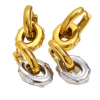 Brincos Oval de Zirconia Banhados a Ouro 18K