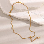 Colar Clássico com Pingente de Zircão em Aço Inoxidável E.B.belle