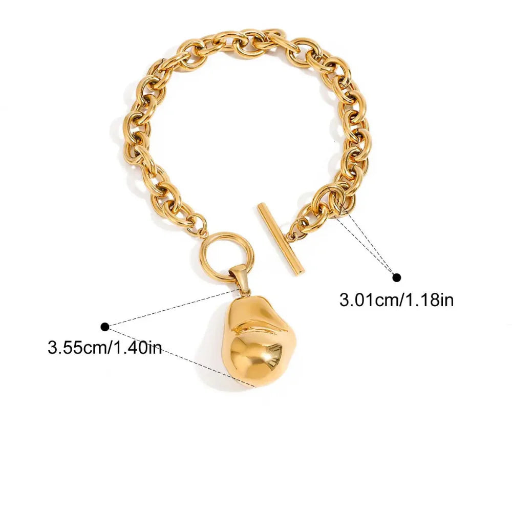 Pulseira Pingente de Aço Inoxidável com Design Exclusivo