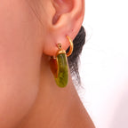 Brincos em Aço inoxidável com Acrílico